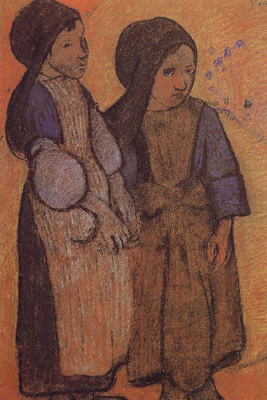 Brittany seaside girls, Paul Gauguin